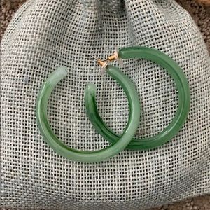Anthropologie teal lucite hoop earrings